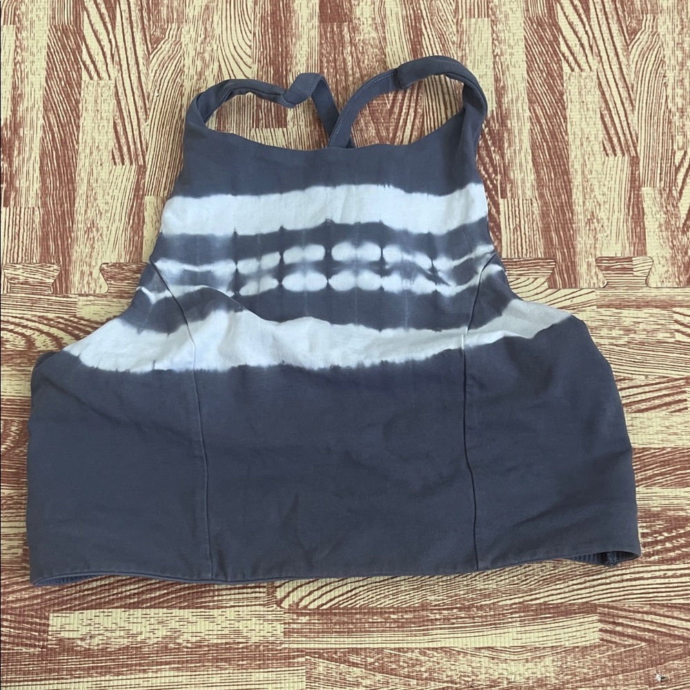 American Eagle Outfitters Gray and White Sports Bra